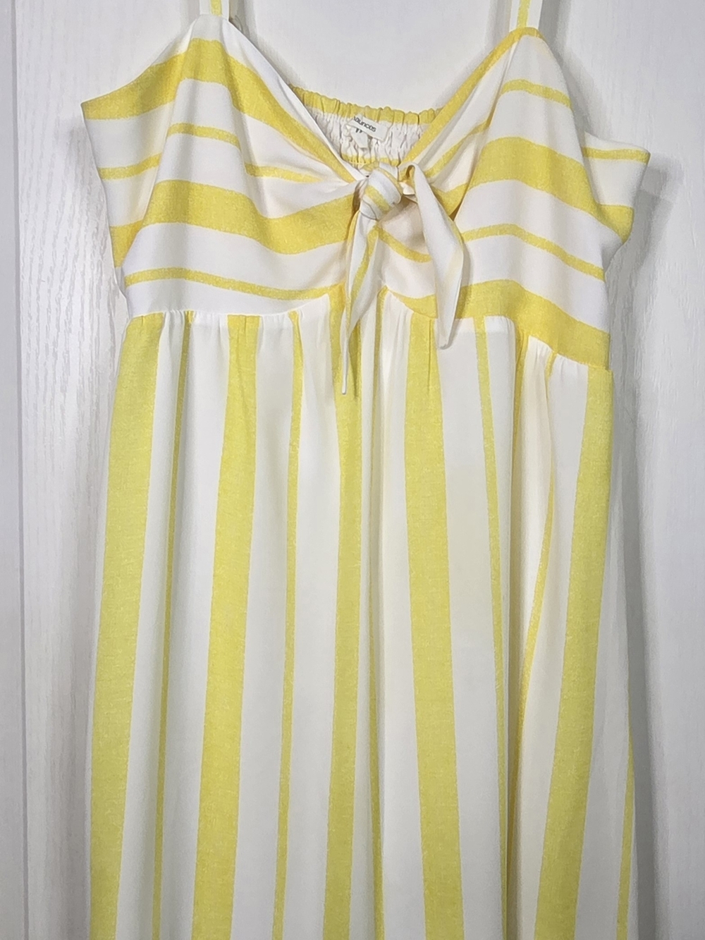 Maurices Summer Sundress - Yellow and White Striped Tie Front Size Medium - Picture 2 of 10